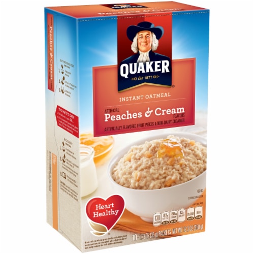 Quaker Peaches & Cream Instant Oatmeal Perspective: left
