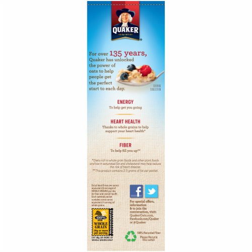 Quaker Fruit & Cream Instant Oatmeal Variety Pack 10 Count Perspective: left