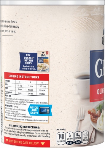 Quaker® Old Fashioned Grits Breakfast Perspective: left