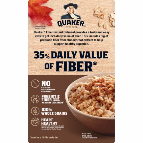 Quaker® Maple & Brown Sugar Fiber Instant Oatmeal Perspective: left