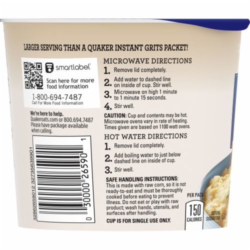 Quaker® Instant Grits Butter Flavored Breakfast Express Cup Perspective: left