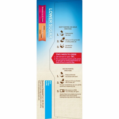 Quaker Fruit & Cream Instant Oatmeal Low Sugar Perspective: left