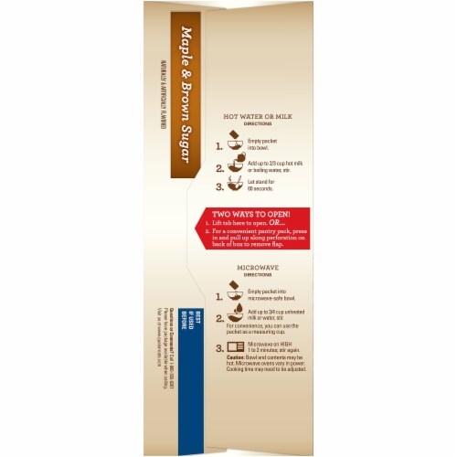 Quaker Weight Control Maple & Brown Sugar Instant Oatmeal Packets Perspective: left