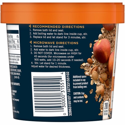 Quaker Real Medleys Peach Almond Flavor Oatmeal Perspective: left