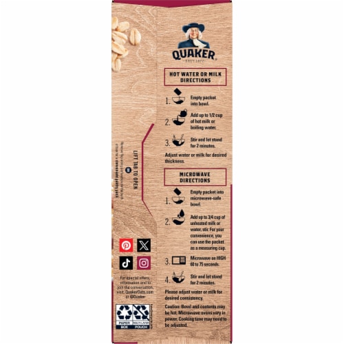 Quaker® Cranberry Almond Protein Instant Oatmeal Perspective: left
