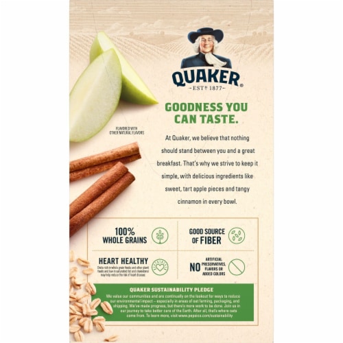 Quaker Apples and Cinnamon Instant Oatmeal Packets Perspective: left