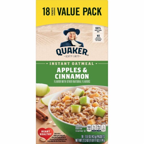 Quaker Apples & Cinnamon Instant Oatmeal Perspective: left