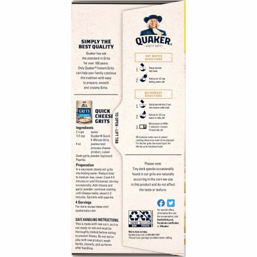 Quaker Butter Flavored Instant Grits Perspective: left