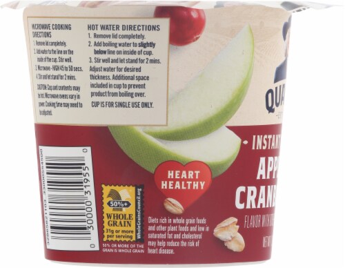 Quaker® Apples & Cranberries Instant Oatmeal Cup Perspective: left