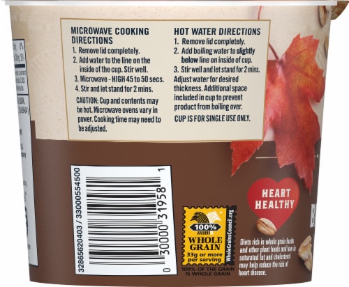 Quaker® Maple and Brown Sugar Instant Oatmeal Cereal Cup Perspective: left