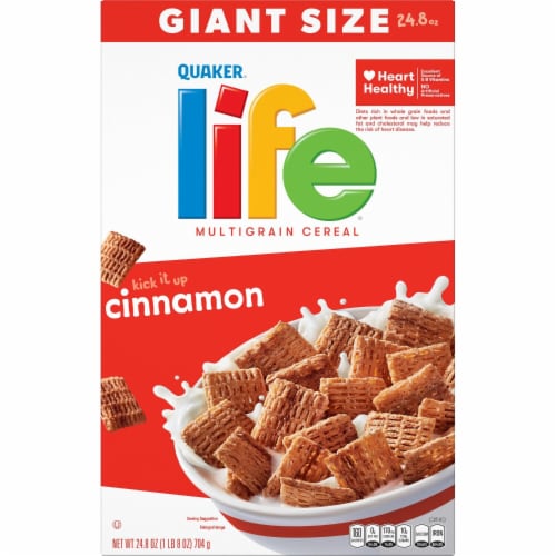 Quaker Life Cereal Cinnamon Multigrain Breakfast Cereal Giant Size Perspective: left