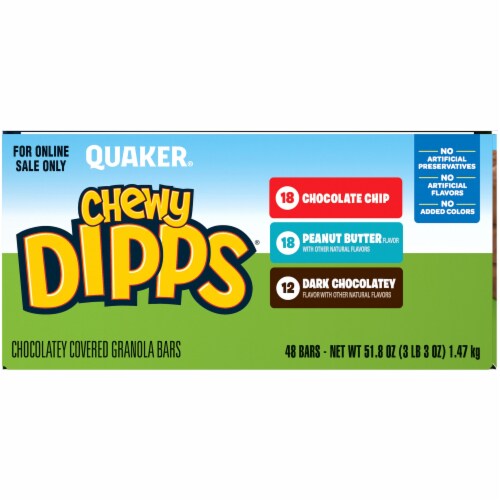 Quaker Chewy Dipps Chocolate Covered Granola Bars Variety Pack Perspective: left