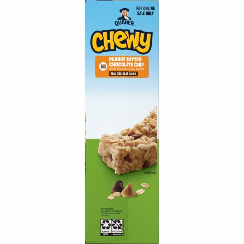 Quaker Chewy Peanut Butter Chocolate Chip Granola Bars Perspective: left