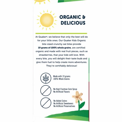 Quaker Kids Organic Whole Grain Strawberry Bites Perspective: left