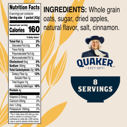Quaker® Apple Cinnamon Instant Oatmeal Perspective: left