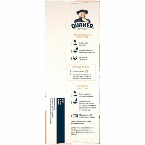 Quaker Peaches and Cream Instant Oatmeal Breakfast Perspective: left