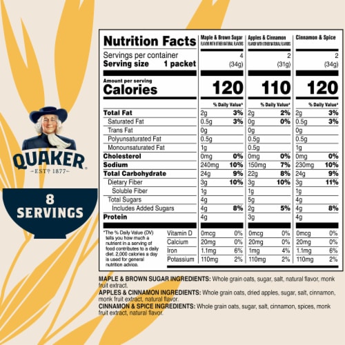 Quaker Lower Sugar Instant Oatmeal Variety Pack Perspective: left