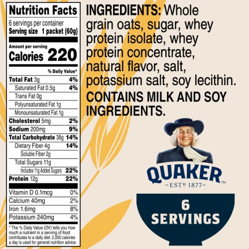 Quaker® Maple & Brown Sugar Protein Instant Oatmeal Perspective: left