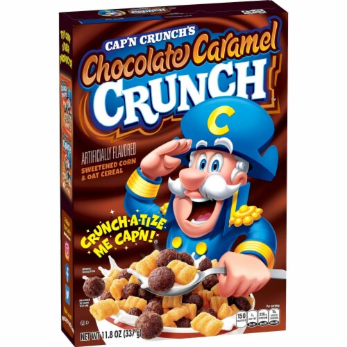 Cap'N Crunch Chocolate Caramel Crunch Cereal Perspective: left