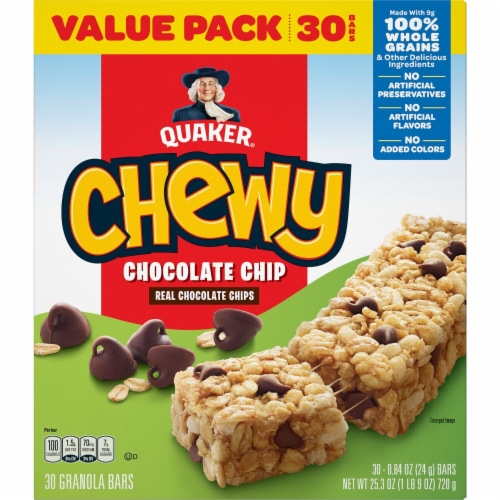 Quaker Chewy® Chocolate Chip Granola Bars Perspective: left
