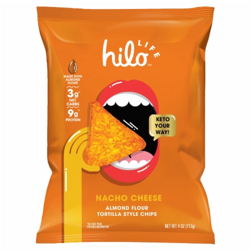 Hilo Life™ Nacho Cheese Almond Flour Tortilla Style Chips Perspective: left