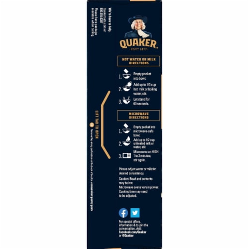 Quaker Cookies & Cream Instant Oatmeal Perspective: left
