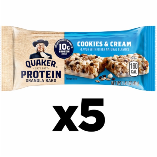 Quaker® Cookies & Cream Protein Granola Bars Perspective: left
