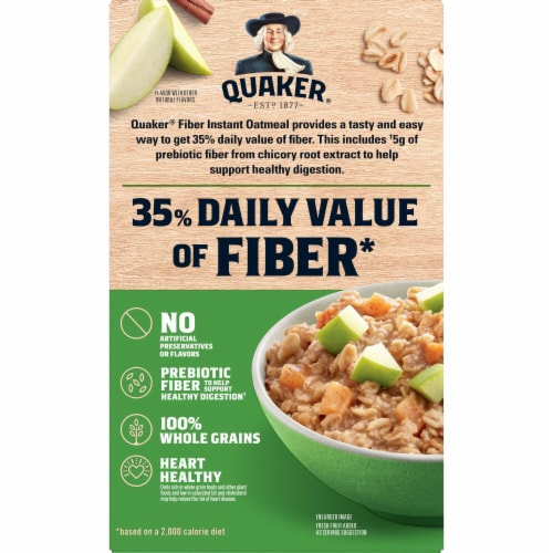Quaker® Apples & Cinnamon High Fiber Instant Oatmeal Perspective: left
