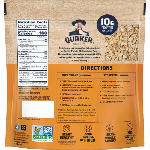 Quaker® Protein Old Fashioned Rolled Oats Perspective: left