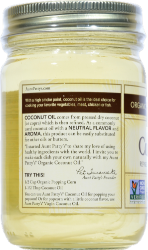 Aunt Pattys Organic Coconut Oil Perspective: left