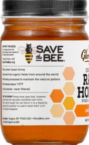 GloryBee® Raw Organic Clover Blossom Honey Spread Perspective: left