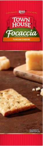 Keebler Town House Tuscan Cheese Focaccia Crackers Perspective: left