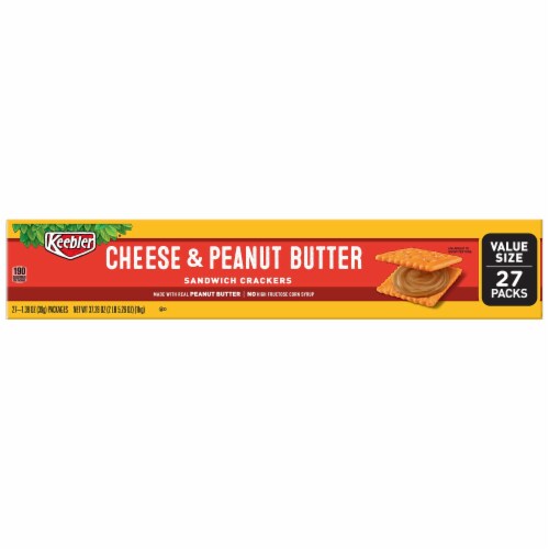 Keebler Sandwich Crackers Cheese and Peanut Butter Perspective: left