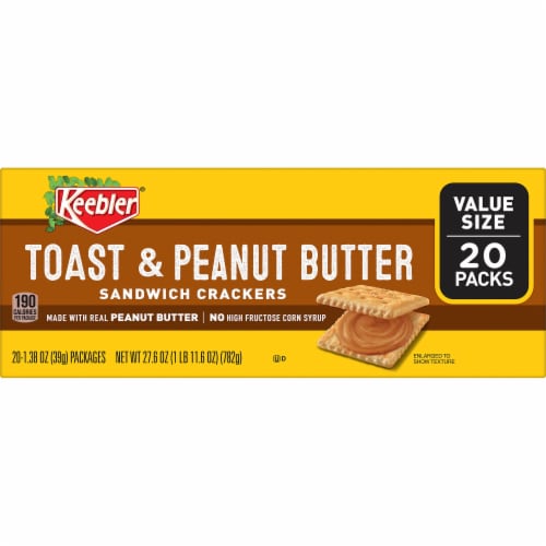 Keebler Toast and Peanut Butter Sandwich Snack Crackers Perspective: left