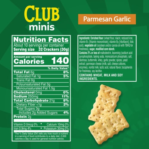 Club® Minis Parmesean Garlic Crackers Perspective: left