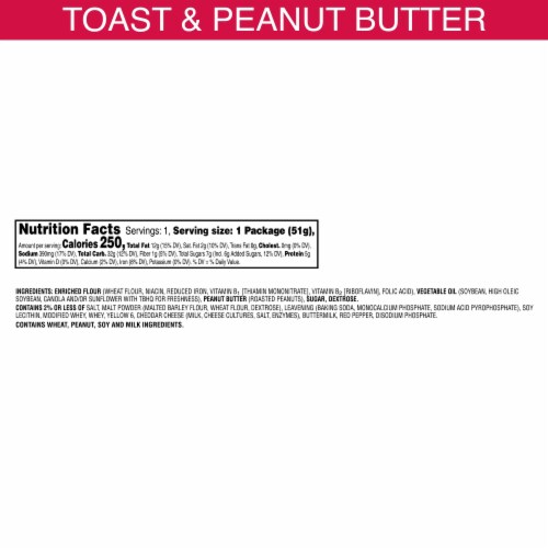 Keebler® Toast and Peanut Butter Big Snack Pack Sandwich Snack Crackers Perspective: left
