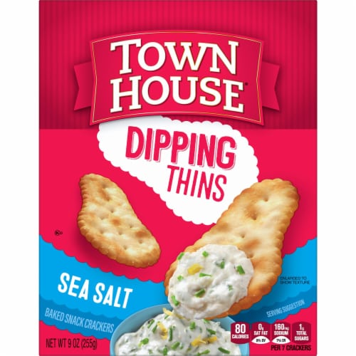 Town House® Dipping Thins Sea Salt Baked Snack Crackers Perspective: left