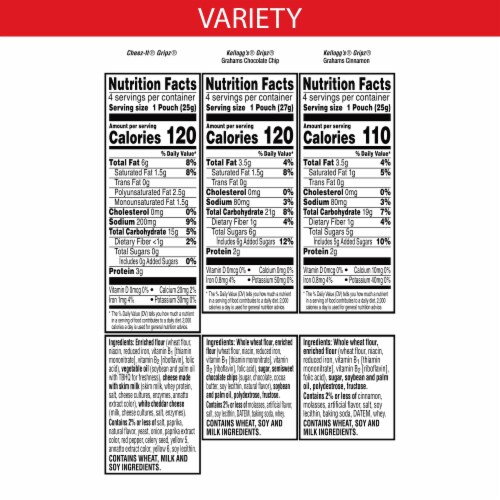 Kellogg's® Gripz Sweet & Salty Tiny Cheese Crackers Variety Pack Perspective: left