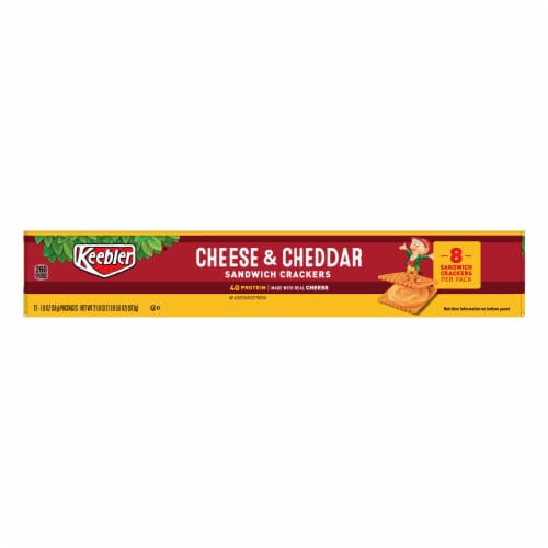 Keebler Sandwich Cheese and Cheddar Sandwich Crackers -- 144 per case Perspective: left