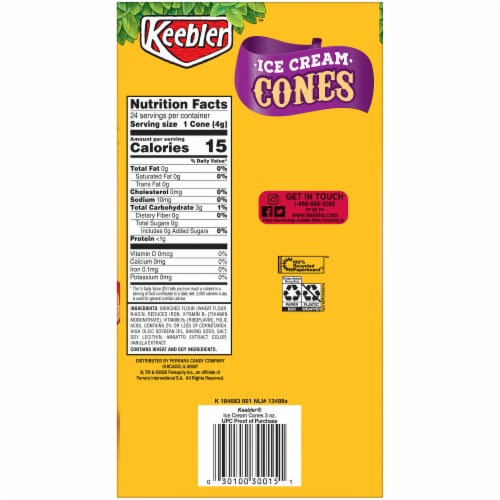 Keebler™ Ice Cream Cones Perspective: left