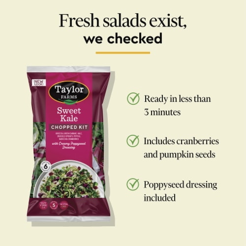 Taylor Farms® Sweet Kale Chopped Salad Kit Bag Perspective: left