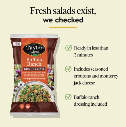 Taylor Farms® Buffalo Ranch Chopped Salad Kit Bag Perspective: left