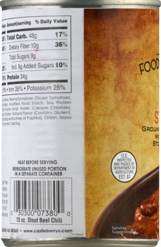 Castleberry's® Food Truck Favorites Stout Beef Chili Perspective: left