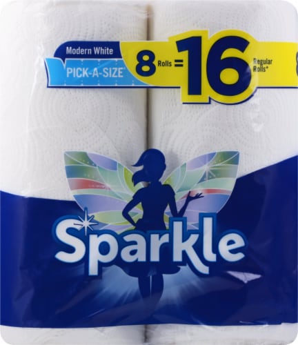 Sparkle Modern White Paper Towels Perspective: left