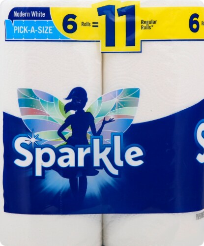 Sparkle Pick-A-Size Modern White Paper Towels Perspective: left