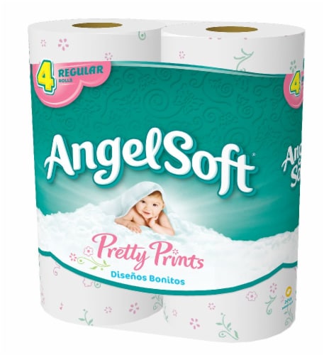 Angel Soft Pretty Prints Bath Tissue Perspective: left