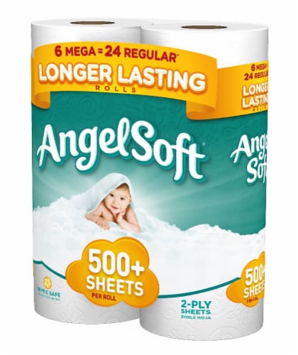 Angel Soft Mega Roll Bath Tissue Perspective: left