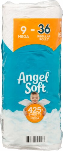 Angel Soft® Mega Roll Unscented Bathroom Tissue Perspective: left