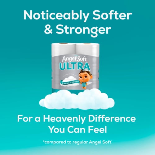 Angel Soft® Ultra Soft & Stronger Mega Rolls Perspective: left