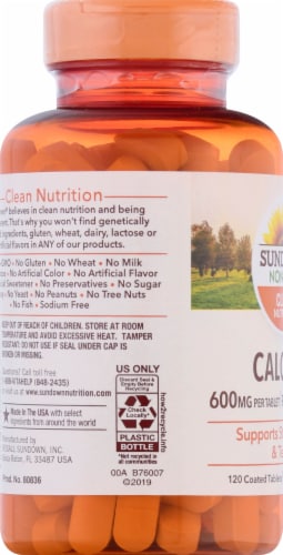 Sundown Naturals  Calcium plus Vitamin D3Tablets 600mg Perspective: left